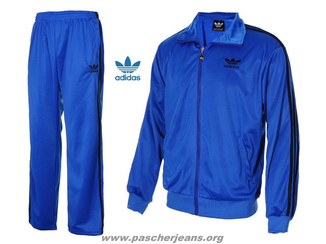 survetement adidas bleu et blanc